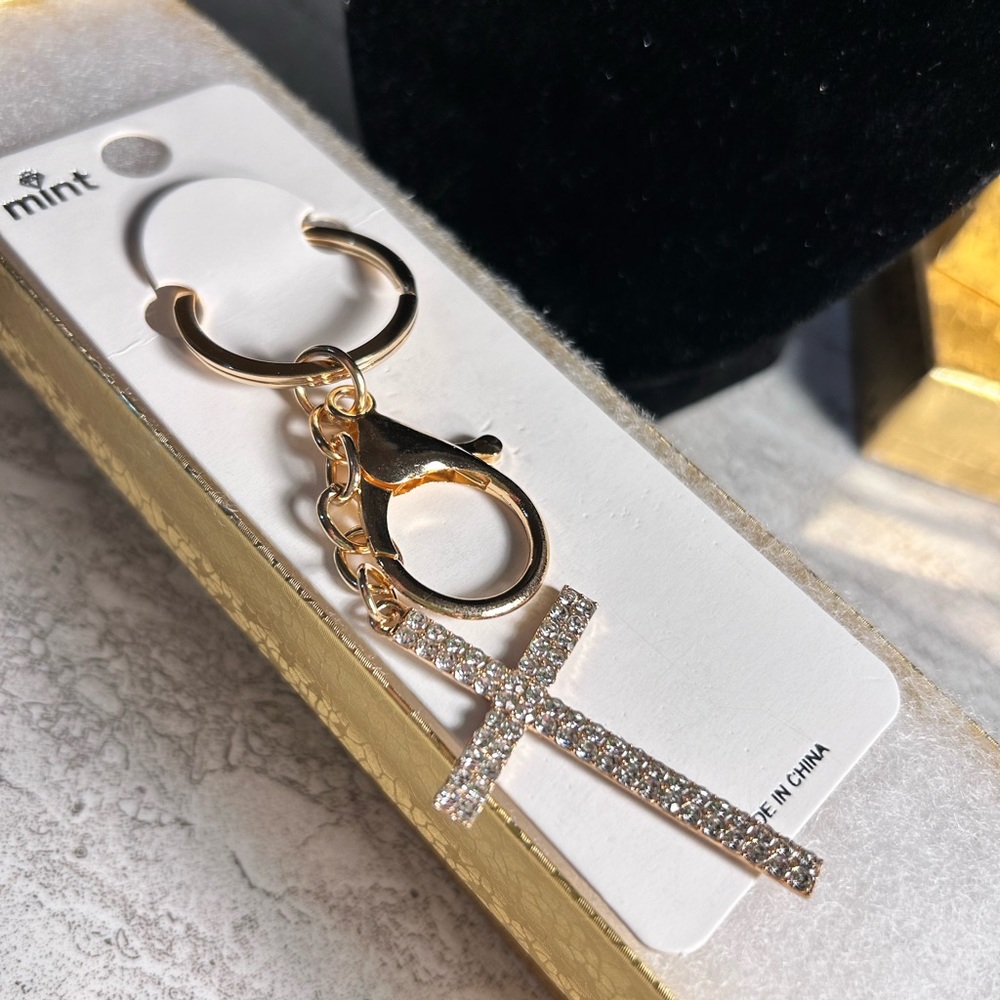 New Clear Cross Keychain